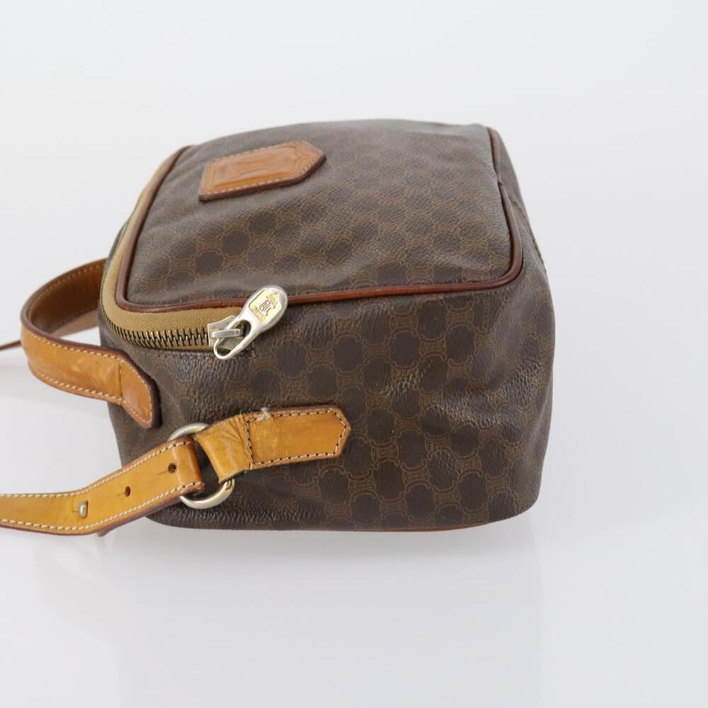 CELINE Macadam Canvas Hand Bag PVC Leather 2way Brown Gold Auth 154376 - Picture 3 of 16